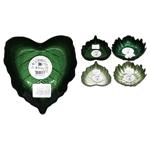 Koopman Leaves Coloured Glass Dish 16x14cm in assortment