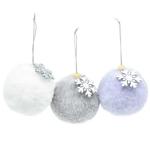 Шар елочный Actuel мех со снежинками 7,8см в ассортименте