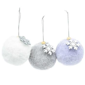 Шар елочный Actuel мех со снежинками 7,8см в ассортименте