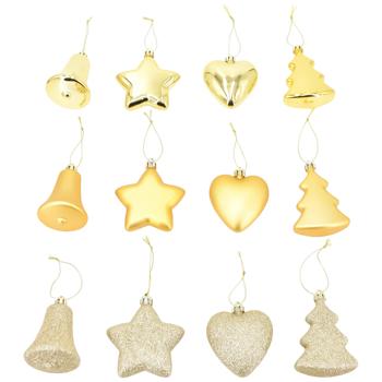 Подвеска новогодняя Actuel 3D золотая 7-8см в ассортименте - купить, цены на - фото 1