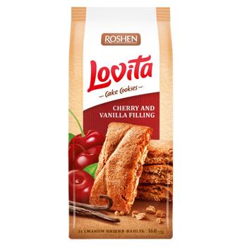 Печиво Roshen Lovita здобне з вишнево-ванільною начинкою 168г - купити, ціни на - фото 2