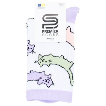 Premier Socks Women's Spring Bright Cats Crew Socks s.23-25 - buy, prices for EKO Market - photo 1