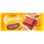 Шоколад молочний Roshen Lacmi з шоколадною начинкою та вафлею 90г
