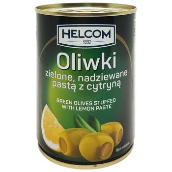 Оливки Helcom зелені фаршировані лимоном 280г
