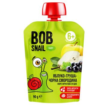 Пюре Bob Snail Яблуко-груша-чорна смородина 90г - купити, ціни на WINETIME - фото 1