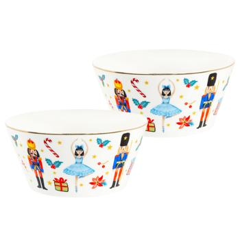 Lefard White Christmas Salad Bowls Set 2pcs 14cm - buy, prices for MegaMarket - photo 1