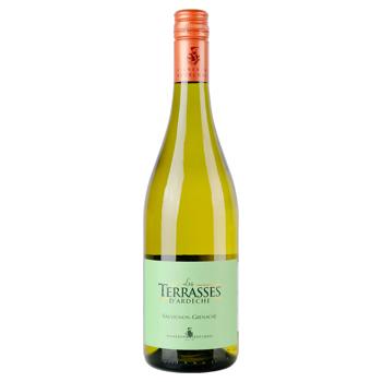 Вино Uvica Les Terrasses d'Ardeche Grenache-Sauvignon белое сухое 13% 0,75л - купить, цены на МегаМаркет - фото 1