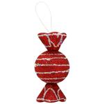 Red Caramel Decoration with Beaded Ribbon 19cm YE2080R