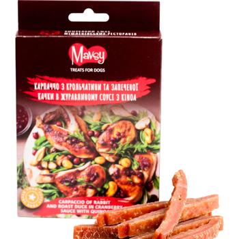 Ласощі для собак Mavsy Refined jerky 100 г -  карпаччо з кролика - купити, ціни на MasterZoo - фото 1