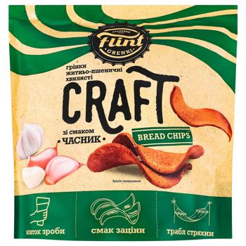 Гренки Flint Craft волнистые со вкусом чеснока 80г