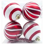 Actuel Stripes Christmas Tree Balls 8cm 4pcs