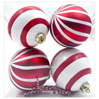 Actuel Stripes Christmas Tree Balls 8cm 4pcs