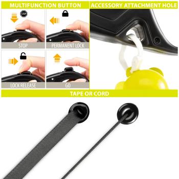 Ferplast Flippy One Roulette Leash with Tape M Up to 25kg 5m Black - buy, prices for MasterZoo - photo 4
