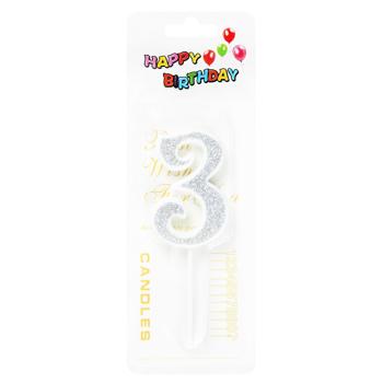 Number 3 Cake Candle with Glitter - buy, prices for Tavria V - photo 3