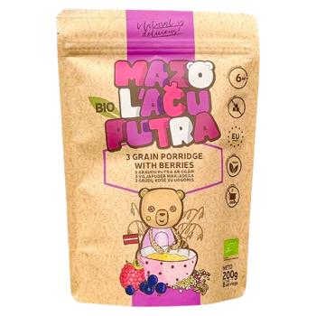 Каша Mazo Lacu вівсяно-гречано-пшоняна з ягодами органічна 200г - купить, цены на Grono - фото 1