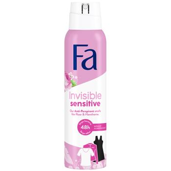 Антиперспирант аэрозольный Fa Invisible Sensitive роза и боярышник 150мл
