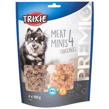 Ласощі для собак Trixie Premio Meat Minis 4 смаки з куркою, качкою, яловичиною і бараниною 4*100г