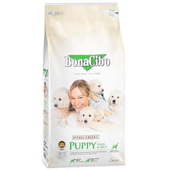 Сухий корм для цуценят BonaCibo Puppy 15 кг - ягня та рис - купити, ціни на MasterZoo - фото 1
