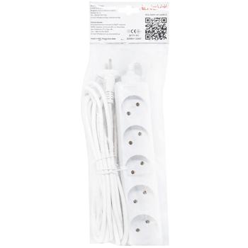 Extension Cable Without Grounding 5 Sockets 5m - buy, prices for Auchan - photo 1