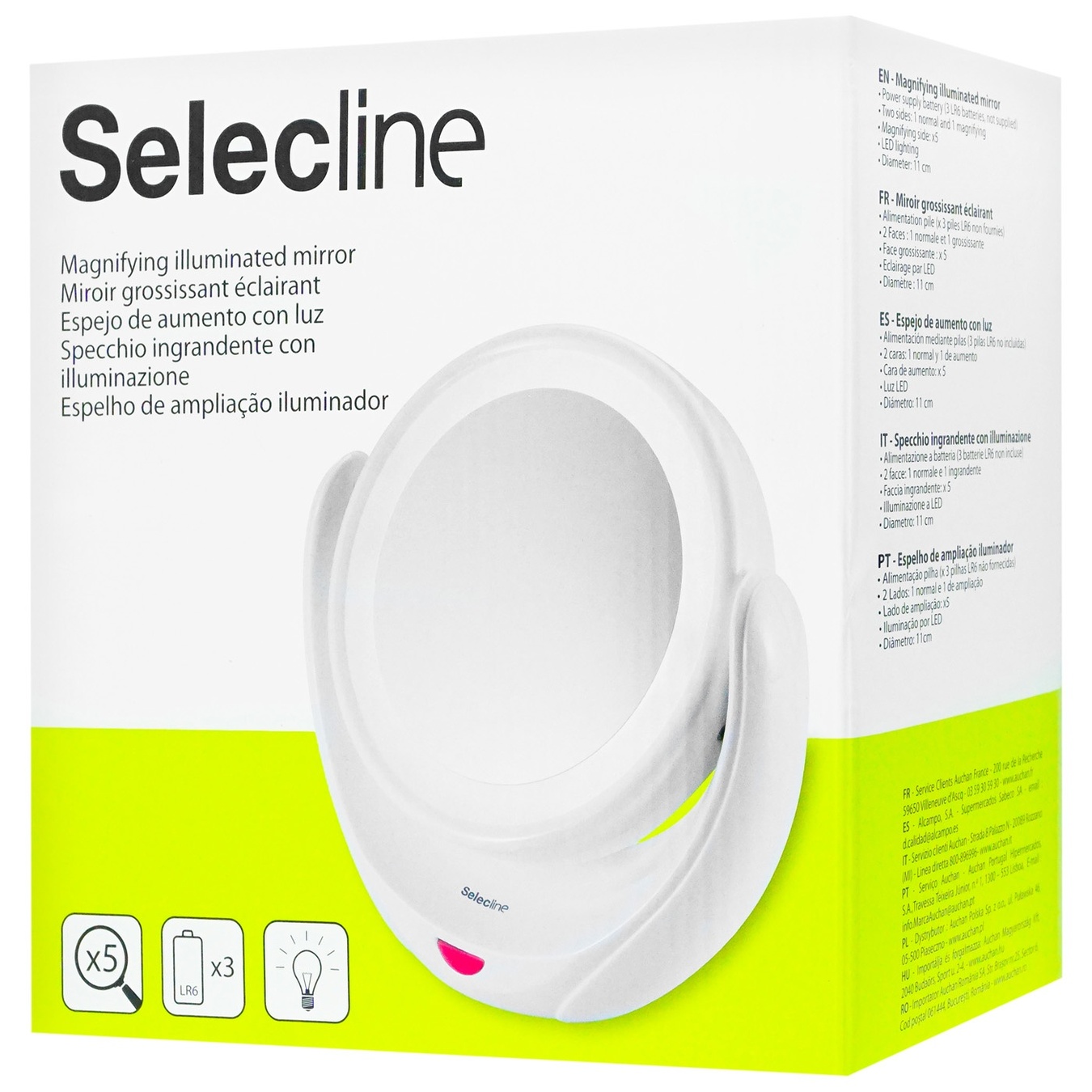

Зеркало Selecline MWLM318-01 косметическое с подсветкой