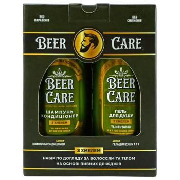 Beer Care Hop Cosmetic Set 3-in-1 Shower Gel 400ml + Shampoo-Conditioner 400ml - buy, prices for Chudo Market - photo 1