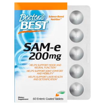 Аденозілметіонін, SAM-e, Doctor's Best, 200 мг, 60 табл. - купить, цены на Biotus - фото 1