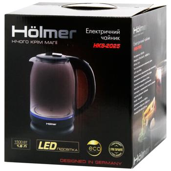 Holmer  Glass Black Electric Kettle HKS-2025 - buy, prices for ULTRAMARKET - photo 1
