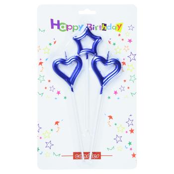 Set of Candles for Cake Hearts and Star 3pcs - buy, prices for Tavria V - photo 2