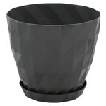 Crystal Anthracite Flower Pot with Stand 3.25l