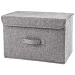 MVM Grey Textile Box with Lid s.L 44x29x28cm