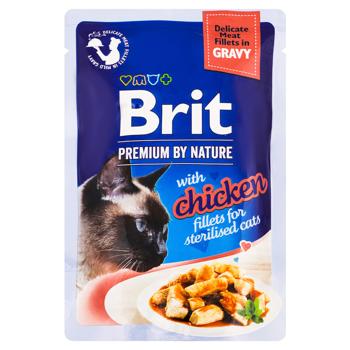 Корм вологий Brit Premium Delicate філе в соусі з куркою для стерилізованих котів 85г - купити, ціни на КОСМОС - фото 1