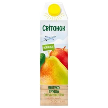 Svitanok Apple-Pear Juice with Pulp 0.95l - buy, prices for Auchan - photo 1