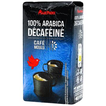 Кава Auchan Arabica без кофеїну мелена 250г - купити, ціни на Auchan - фото 1