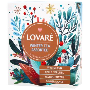 Набір чаю Lovare Winter Assorted 4 види 62,4г 32шт - купити, ціни на МегаМаркет - фото 1