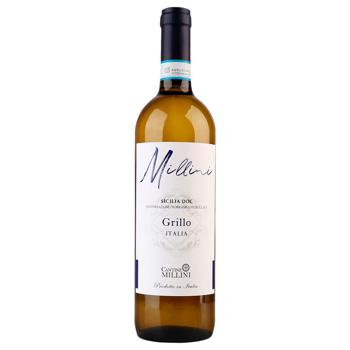 Вино Millini Grillo Sicilia DOC біле сухе 12% 0,75л - купити, ціни на ЕКО Маркет - фото 1