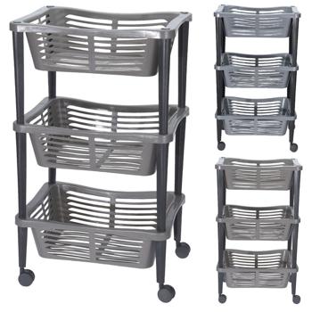 Excellent Houseware Storage Trolley 3 Tiers 40x30x60cm