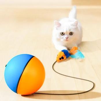 Pet Fun іграшка для котів м'ячик 8 см - синьо-помаранчевий - купити, ціни на MasterZoo - фото 2