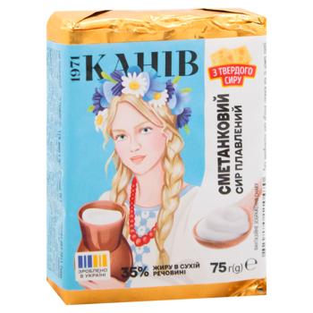 Сыр плавленый Канів Сметанковый 40% 75г - купить, цены на - фото 3