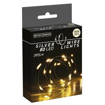 Internal Garland on Batteries 80 LED Bulbs Warm White Color - buy, prices for Tavria V - photo 1