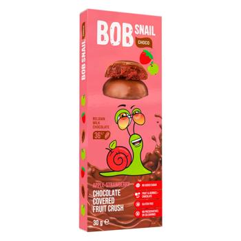 Конфеты Bob Snail яблочно-клубничные в молочном шоколаде без сахара 30г - купить, цены на Торба - фото 1