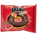 Brawo Donut with Cherry Filling in Cocoa Milk Glaze 50g