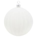 Figured Strip Velvet White Christmas Tree Ball 8cm