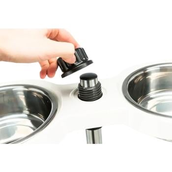 Миски Trixie на підставці подвійні зі сталевими чашами 2 х 1600 мл / 21 см (біла) - купити, ціни на MasterZoo - фото 5