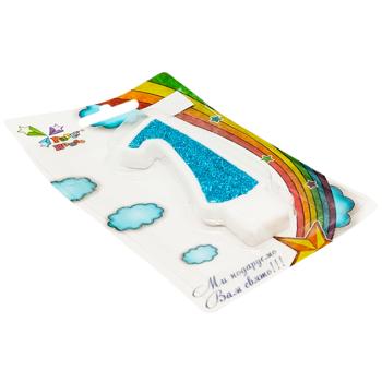 Свеча Party House цифра 1 голубая - купить, цены на Cупермаркет "Харьков" - фото 2