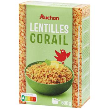 Чечевица Auchan красная 500г