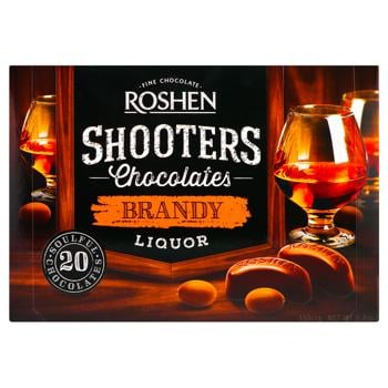 Конфеты Roshen Shooters шоколадные с бренди-ликером 150г