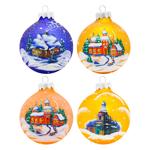 Landscape Drawing Christmas Ball 80mm in Assortment