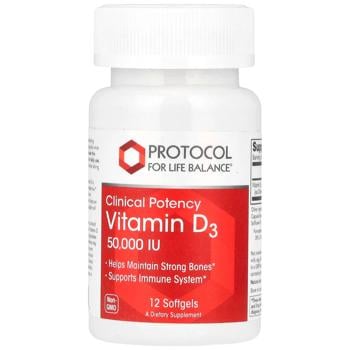 Protocol for Life Balance Clinical Potency Vitamin D3 50000 IU 12 softgels