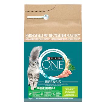 Корм сухой Purina One Indoor с индейкой для домашних кошек 3кг