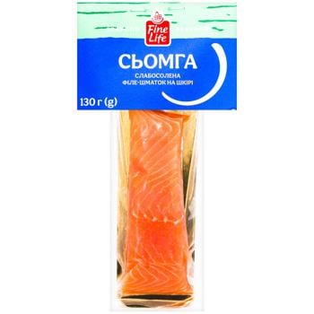 Fine Life Lightly Salted Salmon Piece Fillet on Skin 130g - buy, prices for METRO - photo 1